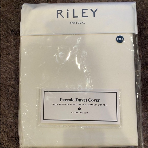 RILEY 100% COTTON PERCALE DUVET COVER QUEEN - Picture 2 of 5